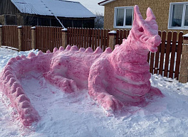 В Касимовском районе слепили снежного дракона