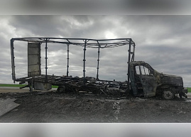 На трассе М6 в Пронском районе сгорел грузовик